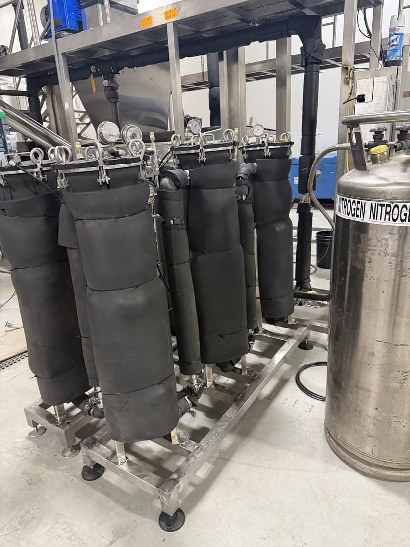 BSD Labs insulated extraction columns with nitrogen supply — Waseca MN cannabis extraction facility